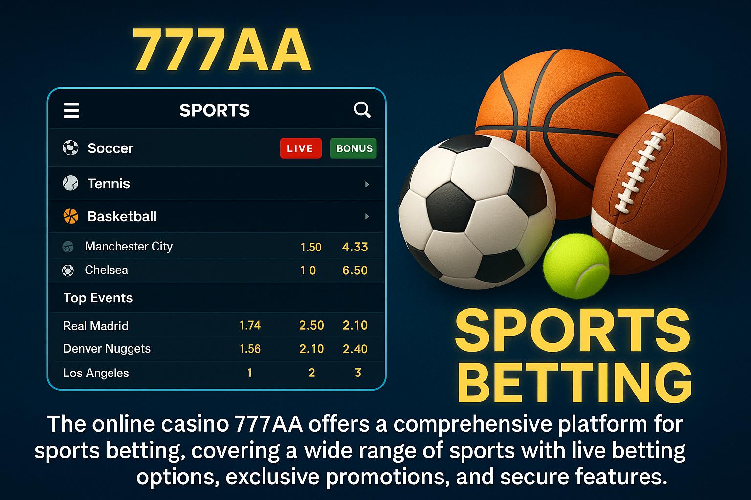 Apostas esportivas no cassino online 777AA  