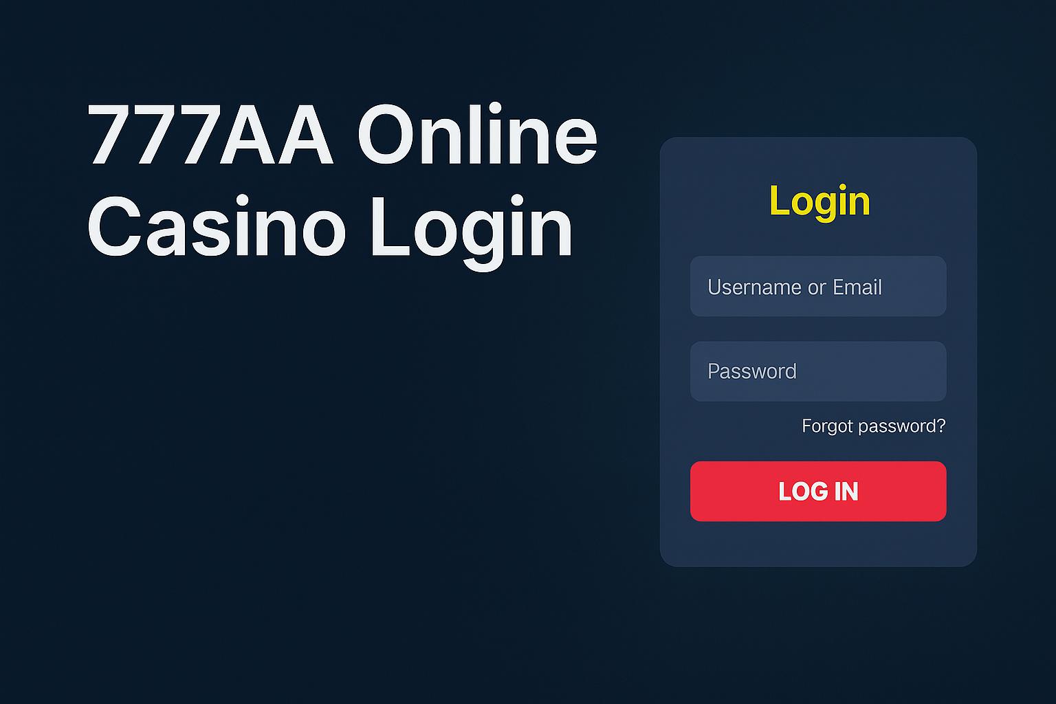 Criar uma nova Conta no plataforma 777AA  